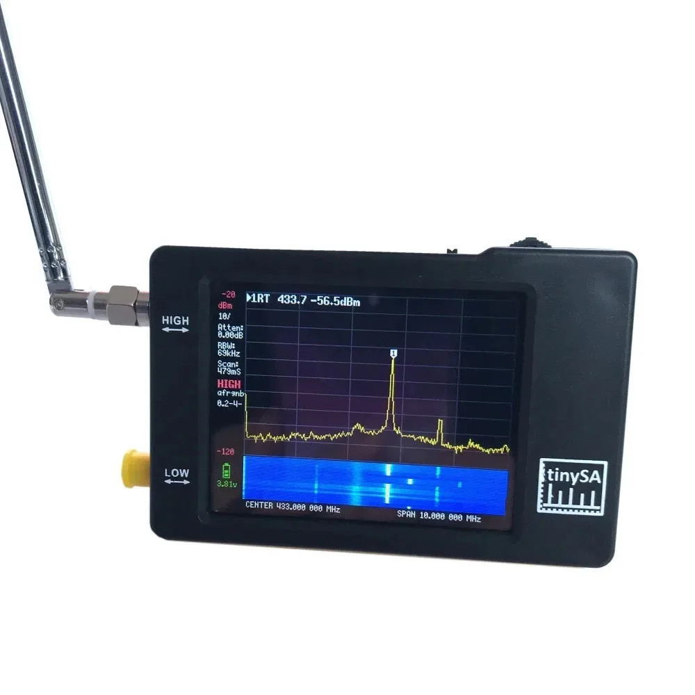 Hand Held Tiny Spectrum Analyzer TinySA 2.8" Display 100kHz Audio Spectrum Analyzer To 350MHz with B