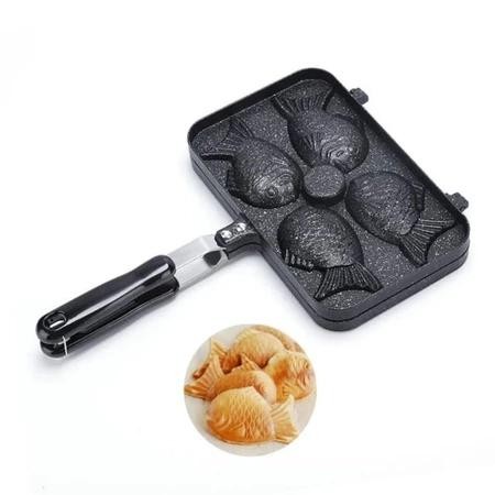 Taiyaki Wafel Maker Pancake / Cetakan Kue 2 , 3 & 4 Ikan Japan / Teflon Anti Lengket Waffle Korean