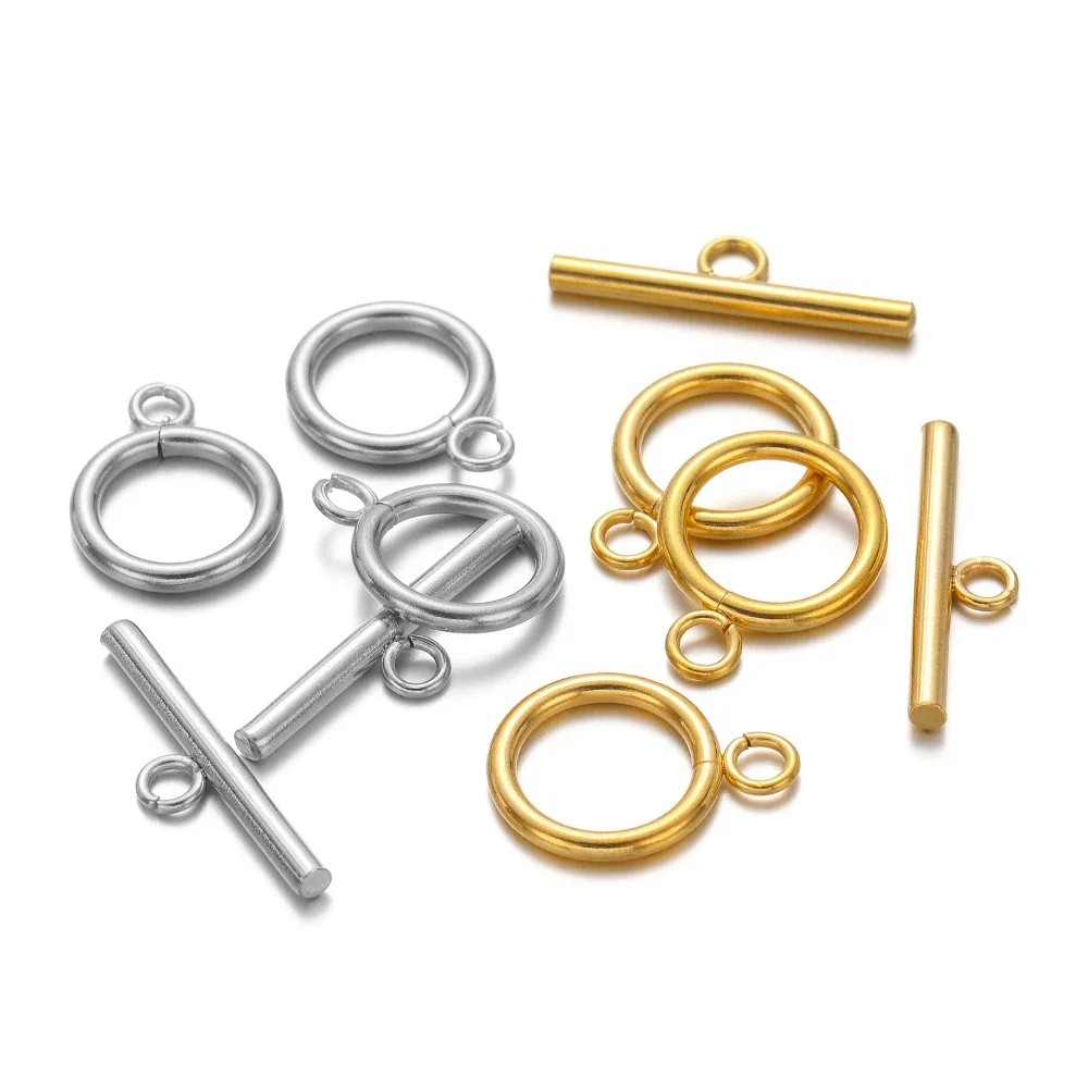 5Sets Ot Clasp Stainless Steel Toggle Clasps Round Bar Connector For Diy Jewelry Making Bracelet
