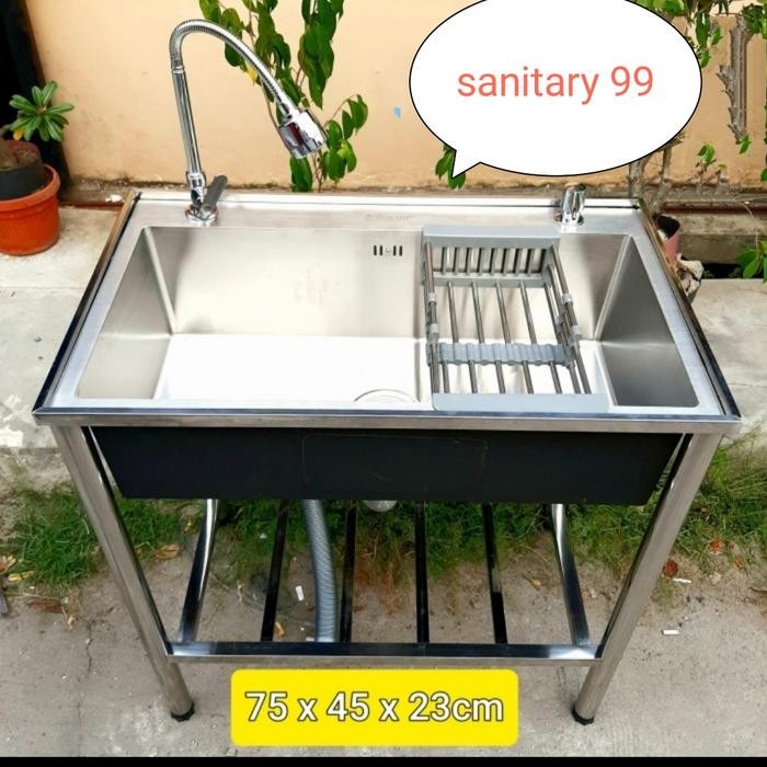 Bak Cuci Piring Portable Stainless/Cuci Piring Kaki Gratisongkir