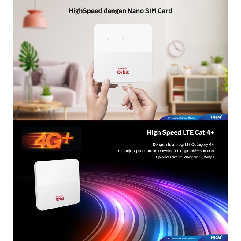 Telkomsel Orbit S H2 Huawei B320 Router Modem WiFi 4G LTE Free 150
