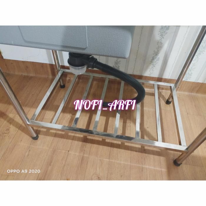 Terlaris Bak Cuci Piring Portable/Wastafel 85 Cm/Kitchen Sink Kaki Rak Gratisongkir
