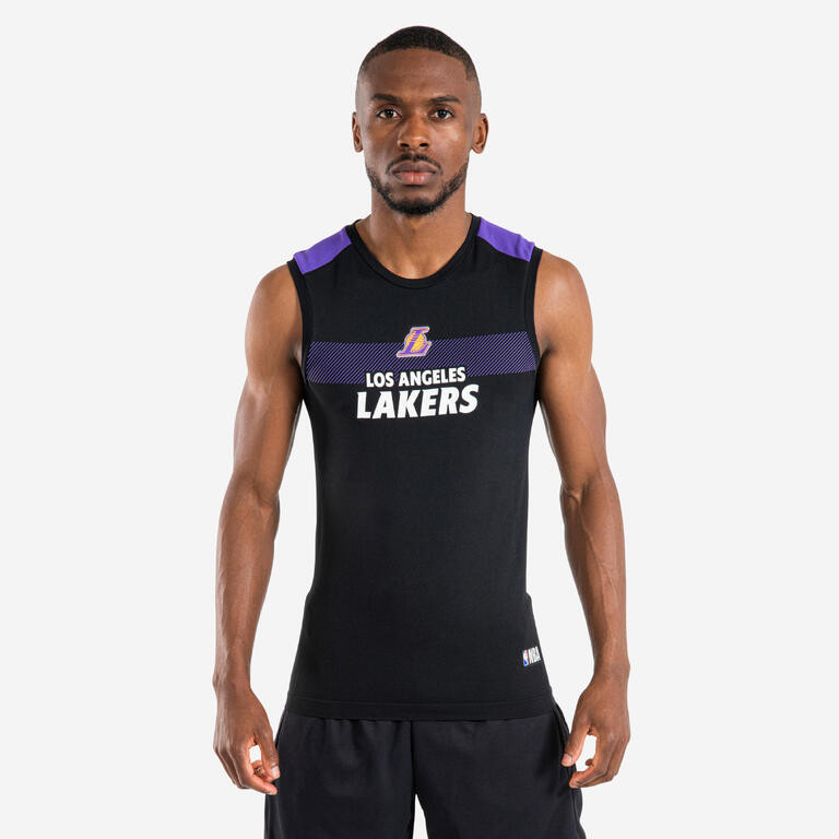 Decathlon TARMAK Jersey Dalaman Basket Pria Dewasa Tanpa Lengan UT500 - NBA Lakers/Hitam - 8734074