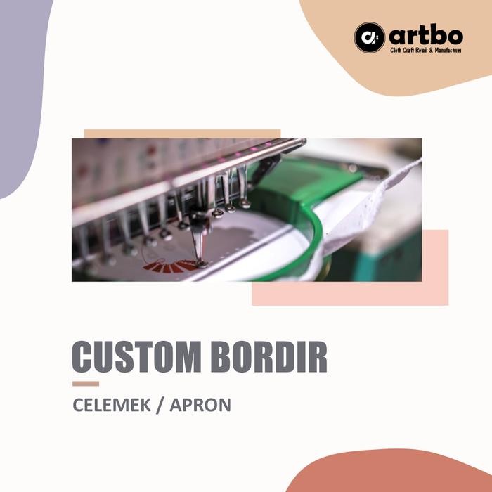 Custom Bordir Apron Nama atau Logo