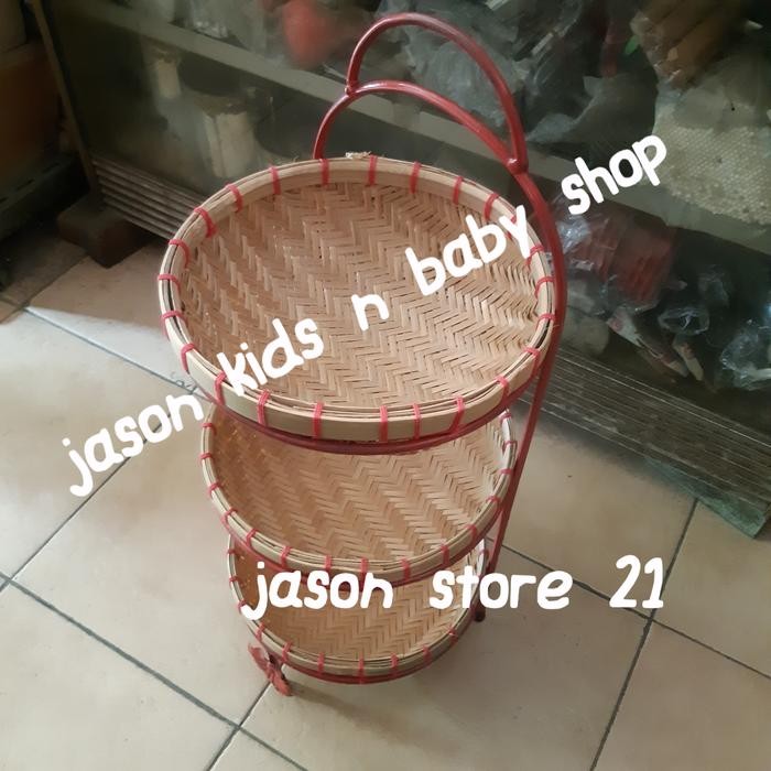 Rak bumbu rotan susun 3/Tempat bumbu rotan susun 3/Rak bumbu susun 3