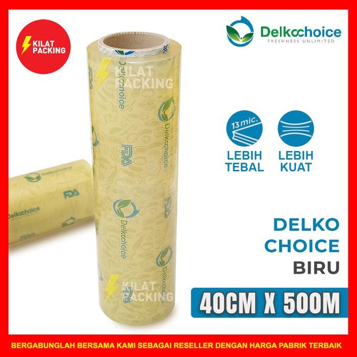 PLASTIK WRAPPING MAKANAN 40CM X 500M - FOOD WRAPPING DELKOCHOICE BLUE