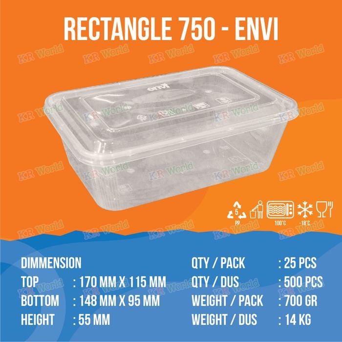 (PER DUS) THINWALL RECTANGLE 750 ML