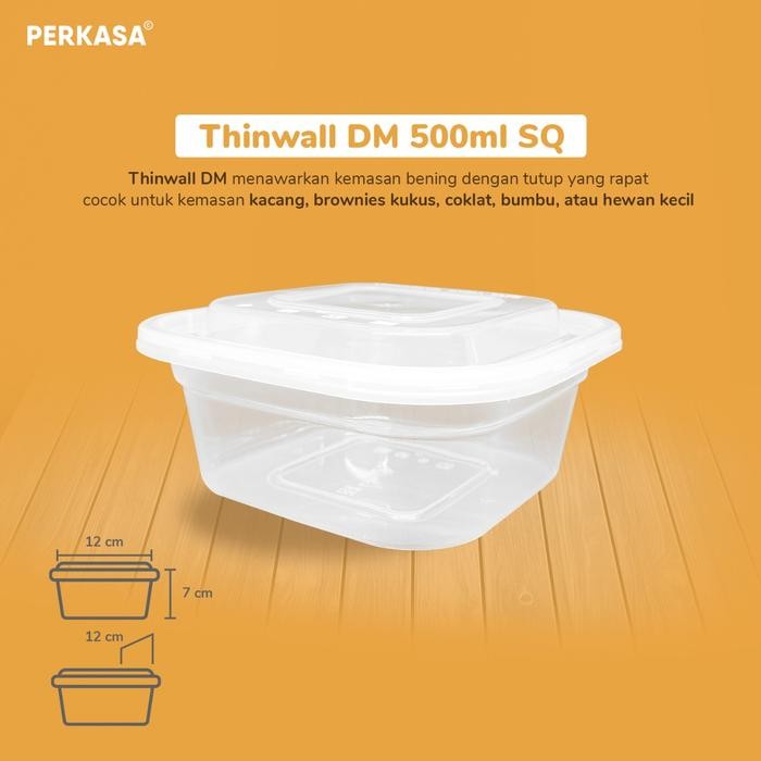 Thinwall DM 500ml Kotak / Food Container Square/Kotak Makan Plastik