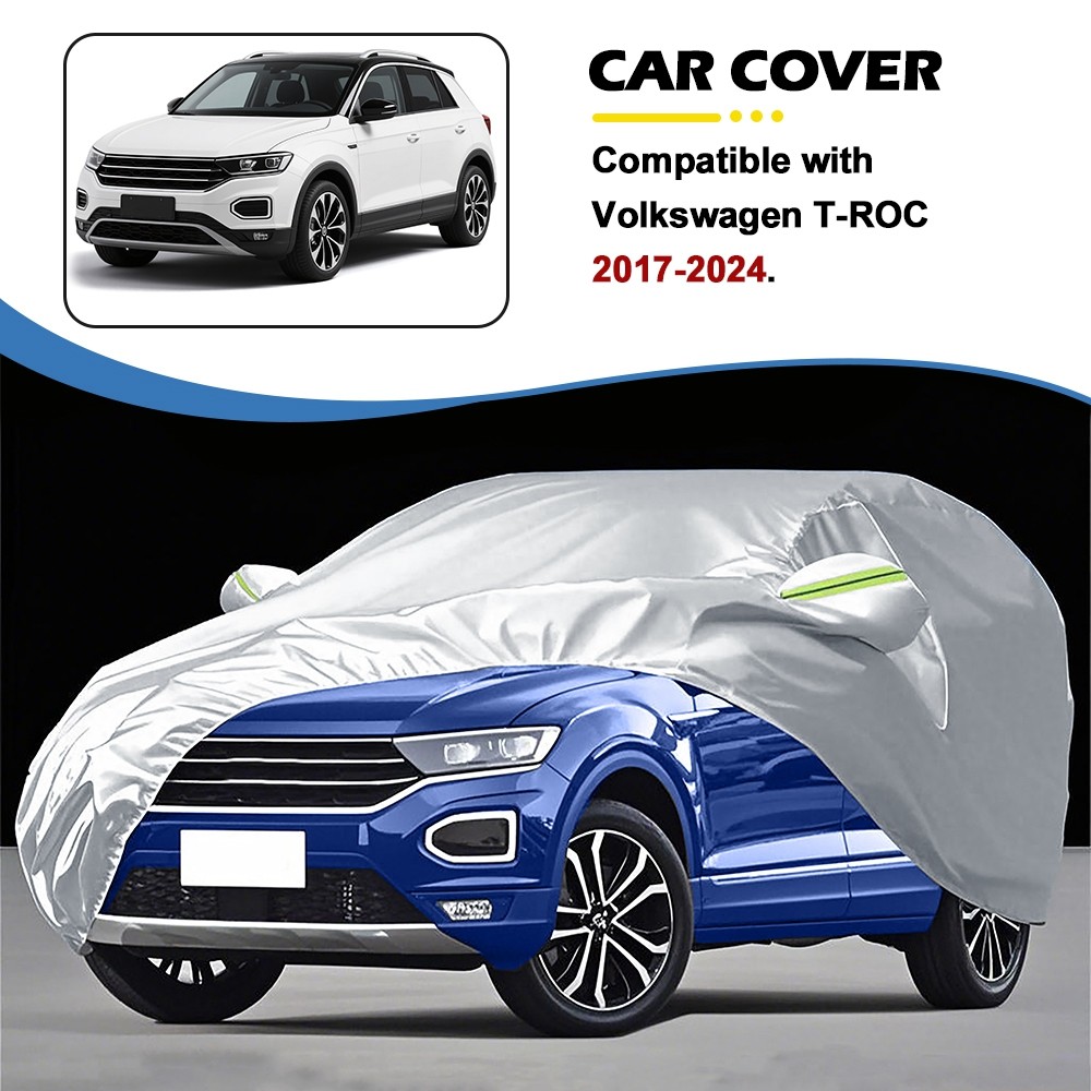 Car Cover Fit Volkswagen T-ROC 2017-2024 210T Polyester Taffeta Material All Weather Protection