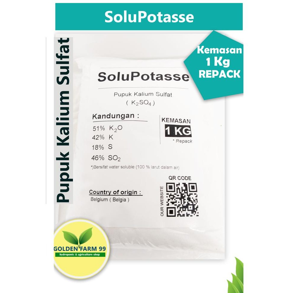 Pupuk Kalium Sulfat K2So4 Solupotasse Kemasan 1 Kg