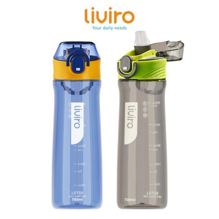 

(Expert) liviro Botol Minum Toff 700 ml Botol Air Sporty Premium Silicone Straw