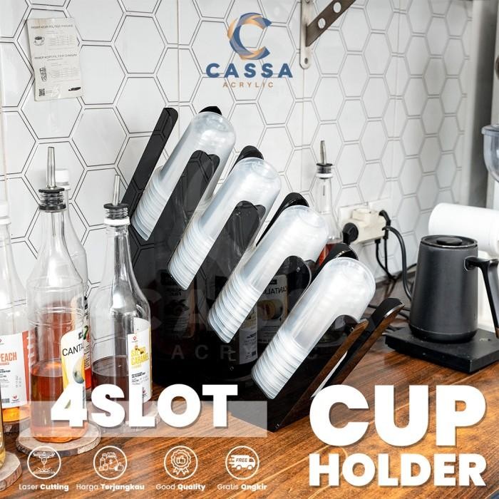 

(Expert) Rak Cup Holder Dispenser Paper Cup Organizer Medium 9.4 cm 4 Slot