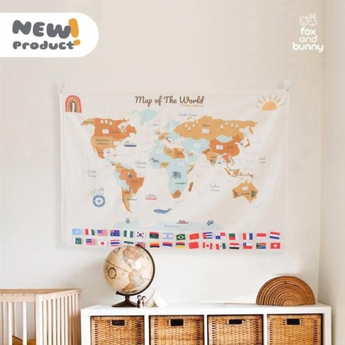 

PROMO! Fox and Bunny Map of The World (Peta Dunia Anak)