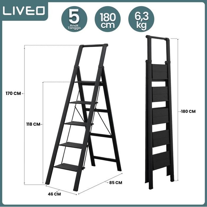 

Terlaris Tangga Rumahan Lipat Alumunium Liveo Lv-185 / Ladder 5 Step