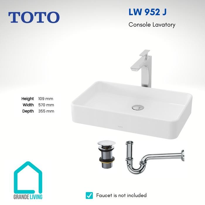Limited Toto Wastafel Keramik Meja Lw 952 J Lw952J Body Dan Afur Set