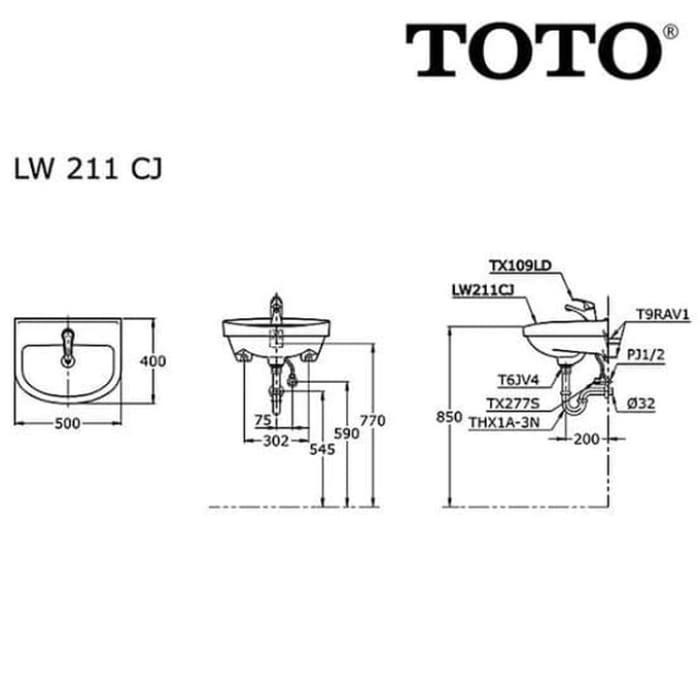 Spesial Wastafel Toto Lw 211 Cj // Wastafel Toto Lw211 Cj Komplit Set