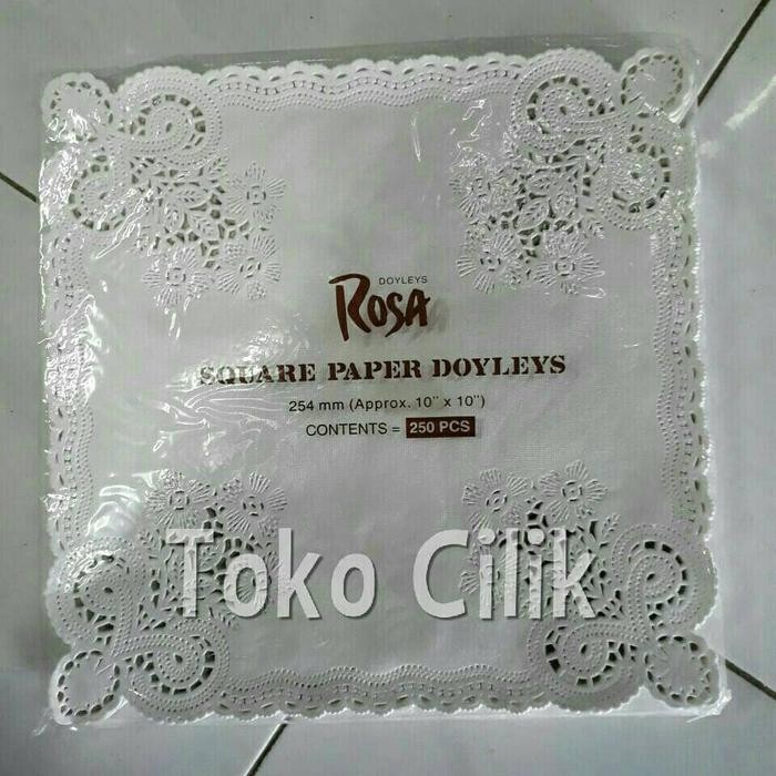 dolley/paper/kotak/25cm/alas/renda/kue/piring/kertas/paper/tutup/botol