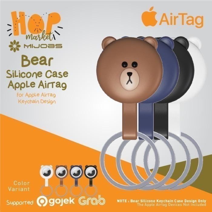 (Expert) MIJOBS Gantungan Kunci Silicone Bear u/ Apple AirTag Case Cover Casing