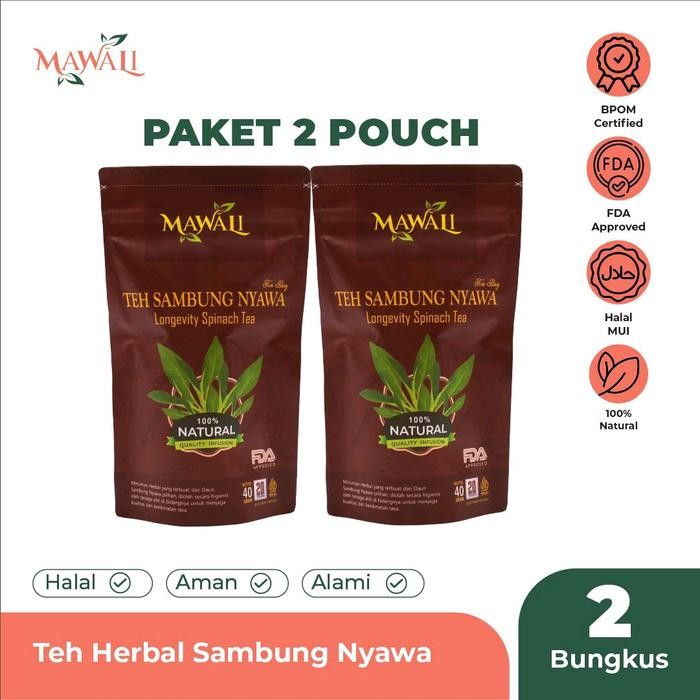 

(PAKET 2 POUCH) Mawali Teh Herbal Sambung Nyawa BPOM organik