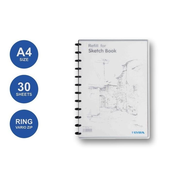 

LYRA SKETCH BOOK BINDER BUKU GAMBAR SIZE A4 - 30 SHEET KODE 1400