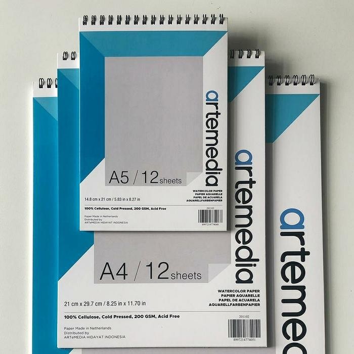 

ARTEMEDIA SPIRAL WATERCOLOR BOOK A5/A4 200GSM 12LEMBAR KODE 605