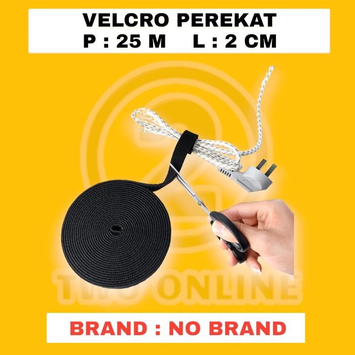 

Velcro Pengikat Kabel 25M Velcro Perekat 25M X 2Cm Fo/Fiber Optik