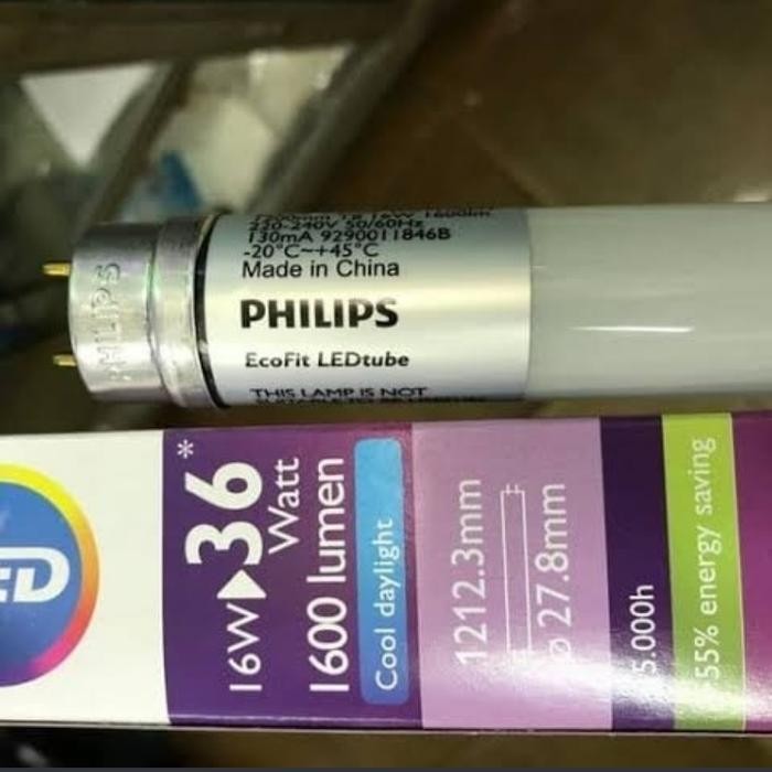 Lampu Neon T8 Tube PHILIPS LED Ecofit 16watt = TL 36watt CoolDaylight