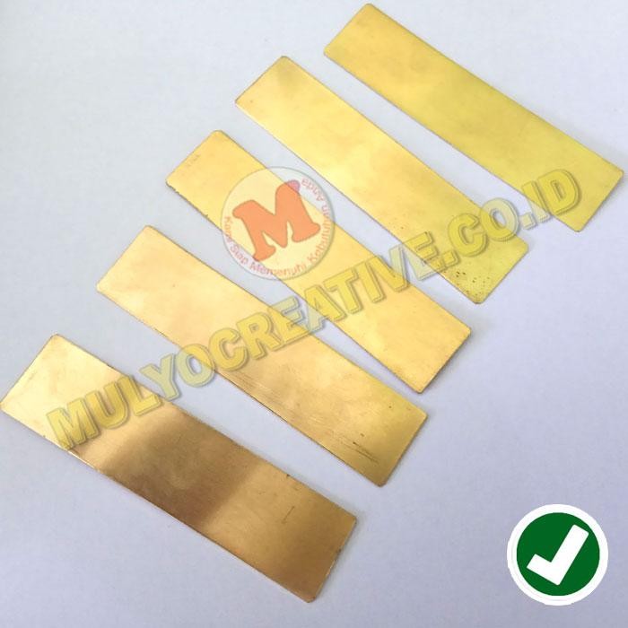 PREMIUM Plat Persegi Papan Nama Dada Polos Logam Kuningan