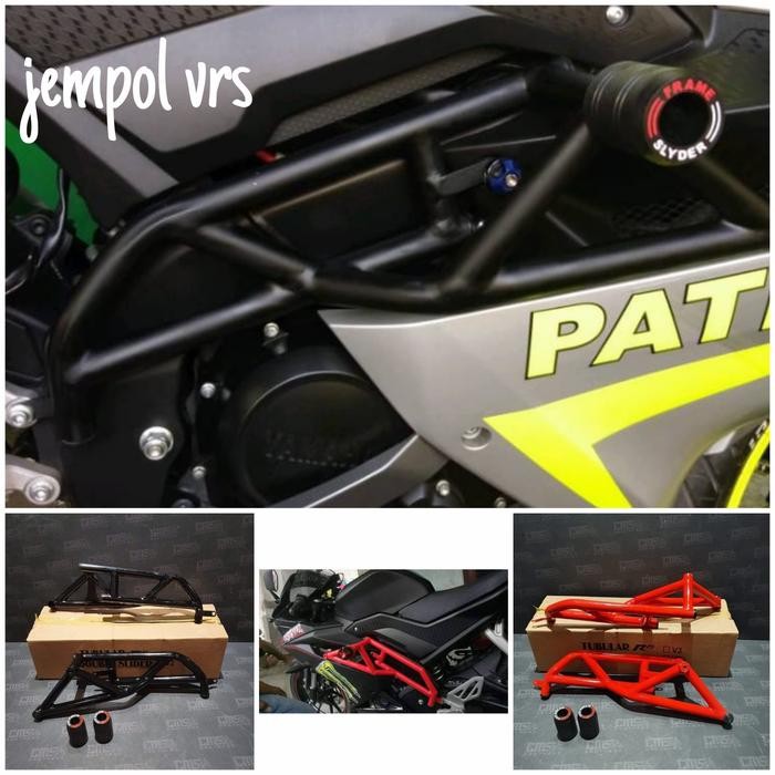 PREMIUM Crashbar/tubular yamaha r15 v3 dan r15 v4 plus jalu frame slider
