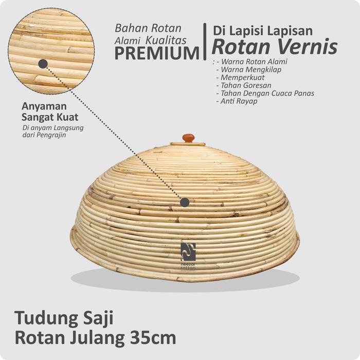 PREMIUM Tudung Saji Penutup Makan Rotan Tudung Saji Rotan