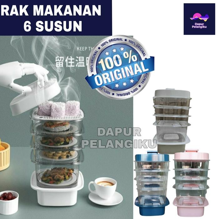 PREMIUM Tudung Saji 6 Susun Tahan Panas / Food Storage 6 Layer