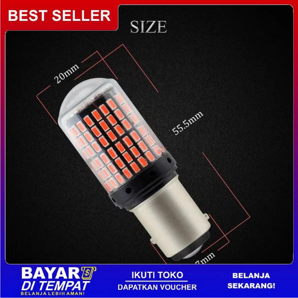 FREE ONGKIR BOBLTECH LAMPU REM MOBIL LED BAYONET 2 KAKI BAY15D 1157 ZEUS CAR CANBUS (2 BUAH) BISA