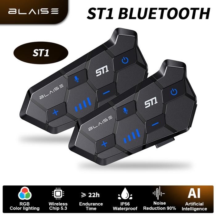 Blaise St1 Headset Helm Bluetooth/ Headphone Helm Bluetooth/Intercom Motor/ Headset Bluetooth Helm