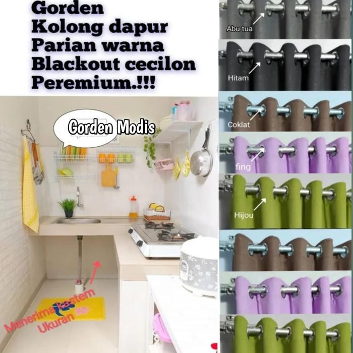 Terlaris Gorden Kolong Dapur Blackout Premium/ Gorden Meja Kompor Minimalis