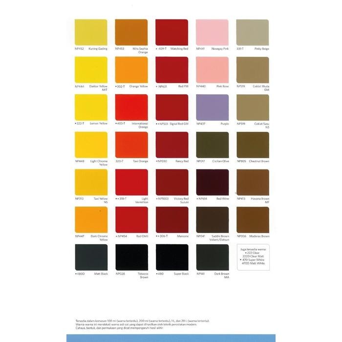 CAT DUCO NIPPE 2000 1 KG - WARNA HITAM, PUTIH & CLEAR