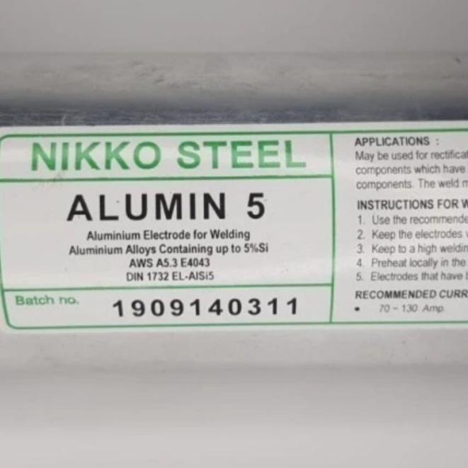 KAWAT LAS ALUMINIUM LISTRIK 3.2mm (ALUMIN 5 NIKKO STEEL)