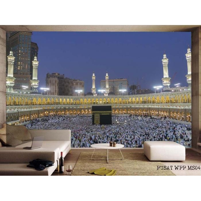 Walldekorasi Stiker Dinding Custom Background Makkah Madinah Searis, Wallpaper Dinding 3D Custom