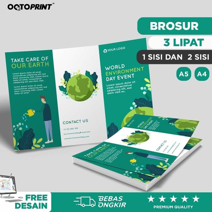 

Cetak Brosur 3 Lipat Flyer Pamflet 1 Rim A4 & A5 - Octoprint