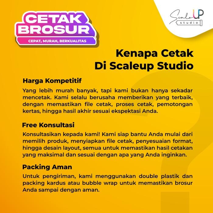 

Cetak Brosur Flyer A4 (1 Sisi/2 Sisi) Art Paper 120/150 2 Rim / 1000 Lembar