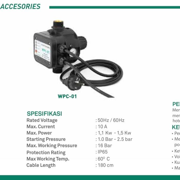 Wasser Wpc 01 Automatic Pump Pressure Control Apc Otomatis Pompa Air