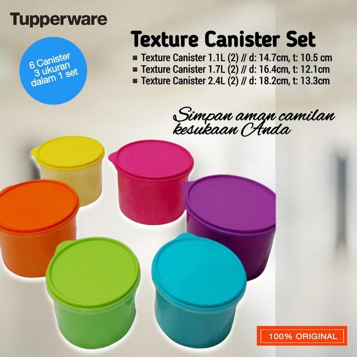 Promo Terbaru Toples Tupperware Texture Canister 1Set (6Pcs) Skr107