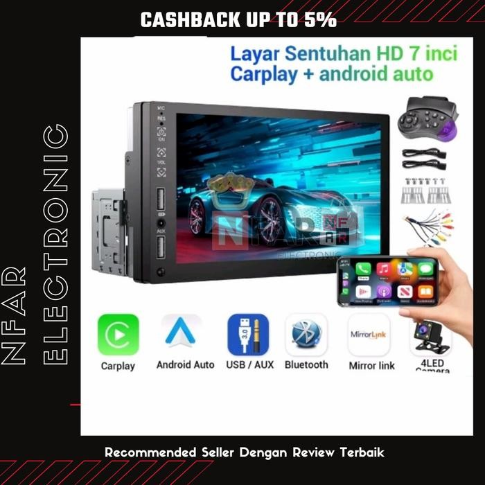 Headunit Bluetooth Single Din Android Head Unit Radio Car Universal