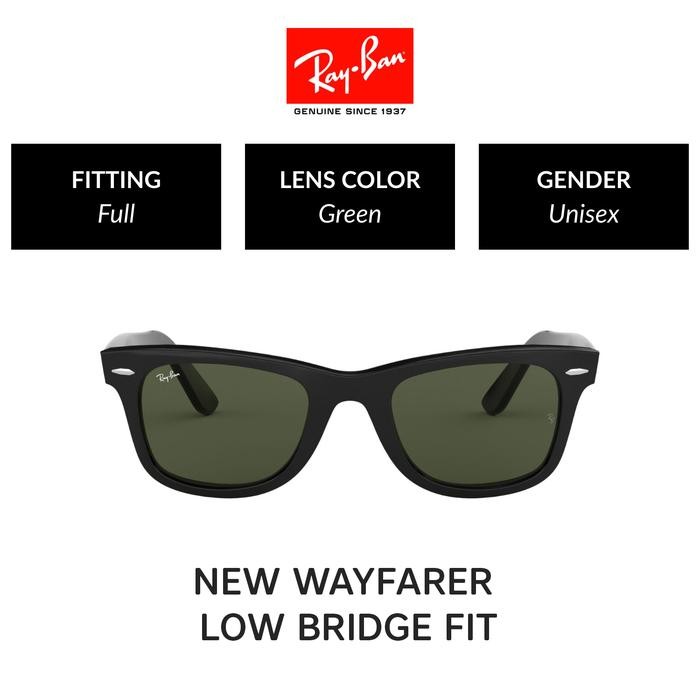 BISA SPK RAY-BAN WAYFARER RB2140F 901 Full Fitting Kacamata Hitam 54mm