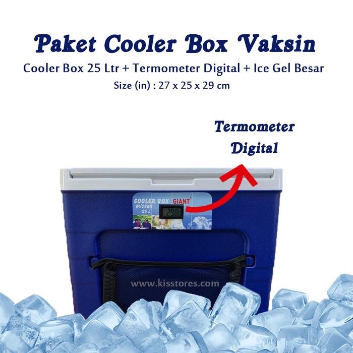 Cooler Box Giant 25 Liter + thermometer digital / cooler box vaksin Kode 1327
