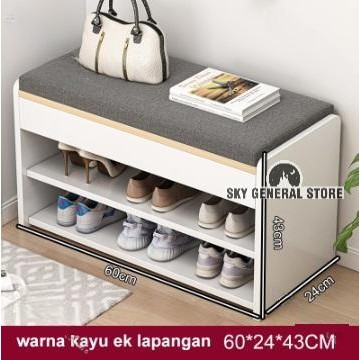 [Terbaru] Rak Lemari Tempat Sepatu Sandal Bangku Duduk Kayu Minimalis