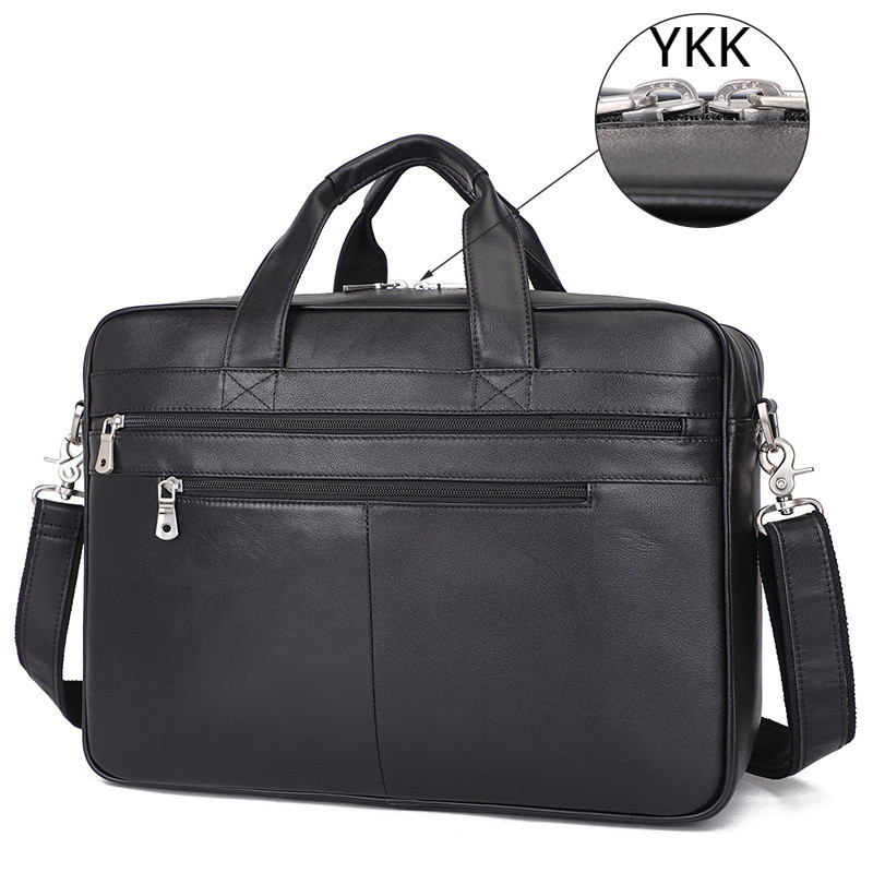 Large Men Briefcase 17.3 Laptop Bags Genuine Leather Handbag For Macbook Pro HP Dell Laptop Pouch 17
