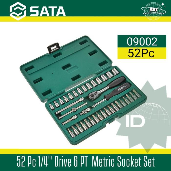 Menarik Sata Kunci Socket Set 52Pcs 1/4 Inch (Metric) 09002