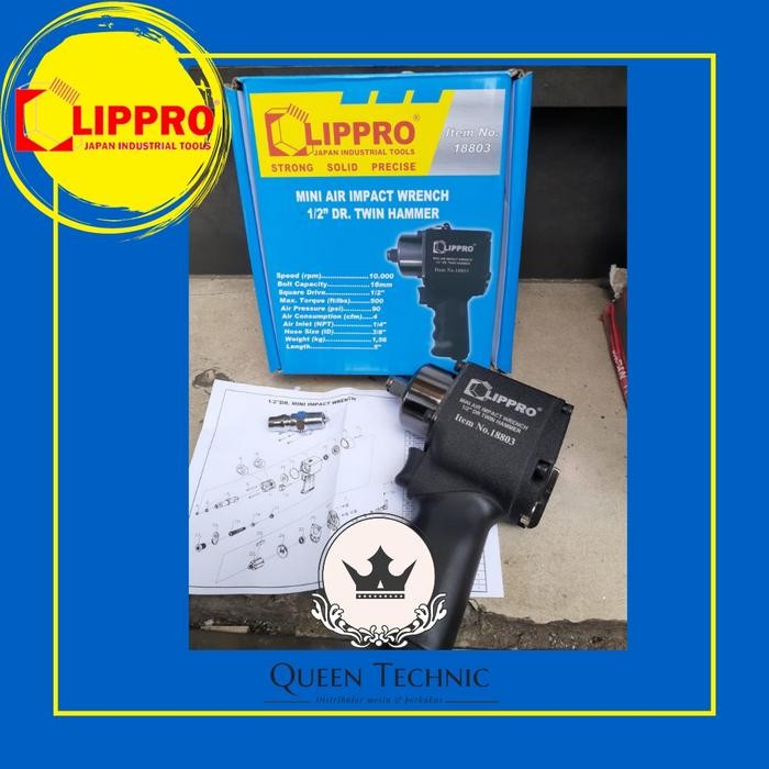 Mantab Lippro Japan Air Impact Wrench 1/2" Dr Twin Hammer