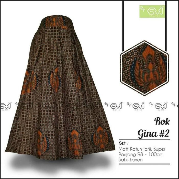 TERMURAH Rok Batik Panjang Payung Klok Premium Klasik Hitam Putih Sogan Jumbo READY STOCK