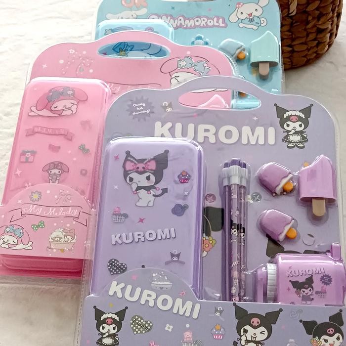 

READY BB Alat Tulis Stationery Set Cinnamoroll Kuromi Melody Gift Set 9in1 6produk